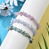 Chips Natural Larimar & Blue Lace Agate & Kunzite Beaded Stretch Bracelets Sets BJEW-JB05332-01-2