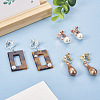  16Pcs 8 Style Star & Heart Brass Clip-on Earring Findings KK-TA0001-26-7