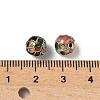 Vintage Handmade Round with Flower Pattern Cloisonne Beads CLB-XCP0001-01-3