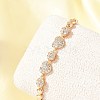 Brass Micro Pave Cubic Zirconia Link Chain Bracelets KK-R217-38G-2