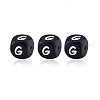 20Pcs Black Cube Letter Silicone Beads 12x12x12mm Square Dice Alphabet Beads with 2mm Hole Spacer Loose Letter Beads for Bracelet Necklace Jewelry Making JX433G-1