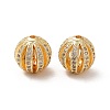 Brass Micro Pave Cubic Zirconia Beads KK-M233-32G-2