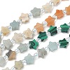 4 Styles Synthetic Malachite & Natural Dragon Blood Jasper & Flower Amazonite & Red Aventurine Beads Strands G-D095-A08-2