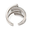 Brass Bypass Open Cuff Rings for Women RJEW-A046-13P-3