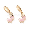 Brass Enamel European Dangle Charms MPDL-P005-33G-2