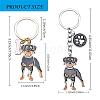 WEWAYSMILE 2 pcs Dog Keychain Car Keychain Pet Pendant Key-Ring Lovely Dog Key-ring Portable Metal Keychain Gift for Pet Lover Birthday Puppy Theme Party Supplies (Rottweiler) JX797A-2