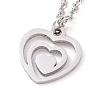 Non-Tarnish 304 Stainless Steel Heart Pendant Necklaces NJEW-JN03518-01-4