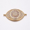 Brass Micro Pave Cubic Zirconia Links ZIRC-F082-05G-RS-1