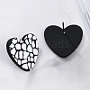 Heart Acrylic Printed Stud Earrings for Women EJEW-G418-01F-3