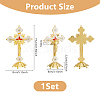 Religion Alloy Enamel Crucifix Cross Statue Display Decorations DJEW-WH0043-105C-2