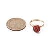 Valentine's Day Rose Natural Red Jasper Finger Rings RJEW-JR00813-03-3