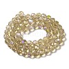 Electroplate Transparent Glass Beads Strands EGLA-A035-T10mm-L22-2