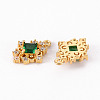 Brass Micro Pave Clear Cubic Zirconia Charms ZIRC-S068-014-NF-2