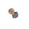 304 Stainless Steel Colorful Synthetic Opal Threadless Labrets For Women Men WGF4990-50-1