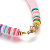 Eco-Friendly Handmade Polymer Clay Heishi Beads Bracelets BJEW-JB04480-02-3