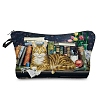 Cat Print Linen Cosmetic Zipper Pouches PW-WG7274F-03-1