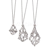 Non-Tarnish 3Pcs 3 Styles 304 Stainless Steel Macrame Pouch Necklace Makings NJEW-JN04902-02-1