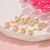 4 Pairs Elegant Pearl Heart & Moon & Flat Round Stud Earrings ZY4525-1