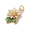 Brass Enamel Pendants KK-K358-02A-G-2