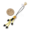 Halloween Theme Skeleton Glass Seed & Natural Black Onyx & Synthetic Turquoise Beaded Pendant Decorations HJEW-MZ00284-03-3