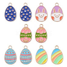 10Pcs 5 Style Zinc Alloy Enamel Pendants ENAM-YW0002-80