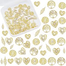 Olycraft 144Pcs 9 Styles Hollow Alloy Cabochons MRMJ-OC0002-41