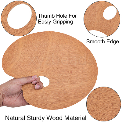 Oval Wood Color Palette AJEW-WH20098-001-1
