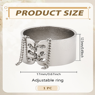 1Pc Alloy Tassel Chain Finger Rings for Women RJEW-LP0003-62-1