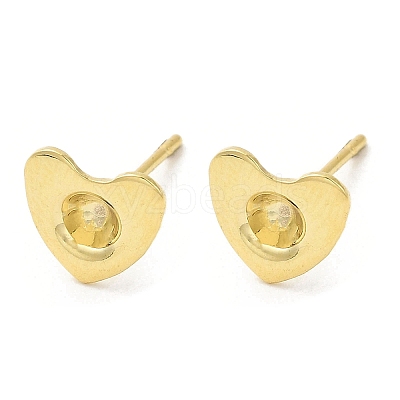 Heart 201 Stainless Steel Stud Earring Findings STAS-Q315-01G-1
