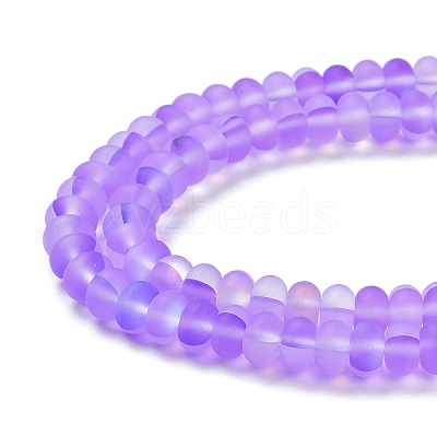 Frosted Transparent Glass Beads Strands X-FGLA-M002-01D-1
