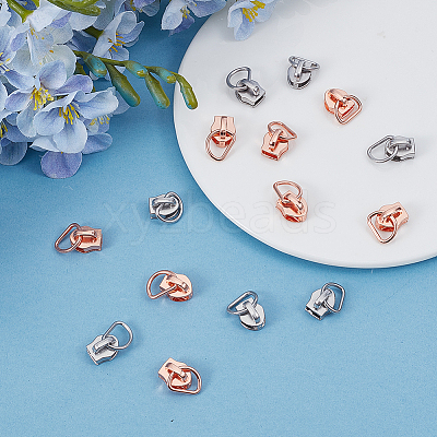 20Pcs 2 Colors Alloy Zipper with D Ring SENE-CY0001-12A-1