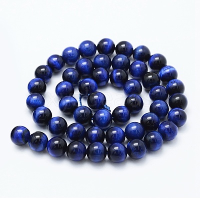 Natural Tiger Eye Beads Strands G-F561-10mm-B02-1