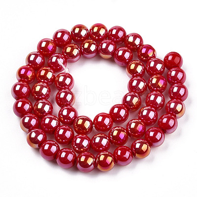 Electroplate Opaque Glass Beads Strands GLAA-T032-P6mm-AB04-1
