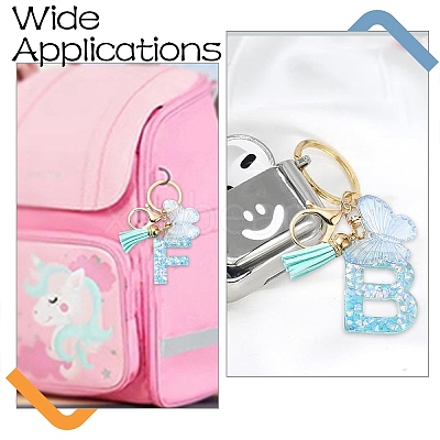 Resin & Acrylic & Faux Suede Tassel Keychain X1-KEYC-YW00117-01-1