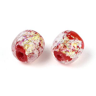 Handmade Foil Lampwork Beads Strands FOIL-T008-01D-1