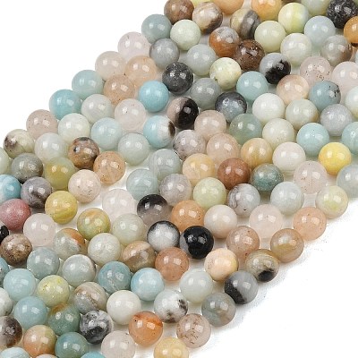 Natural Flower Amazonite Beads Strands G-F415-8mm-1