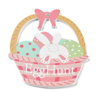 Easter Theme Single Face Printed Wood Pendants WOOD-M010-03B-1