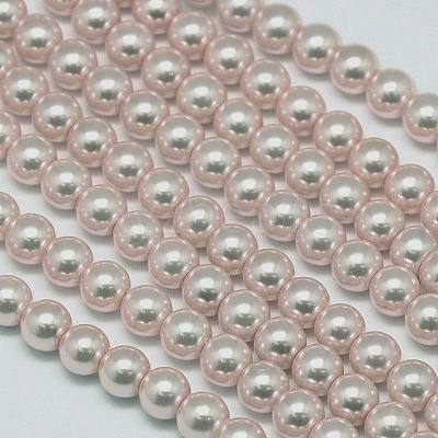 Eco-Friendly  Dyed Glass Pearl Round Beads Strands HY-A002-8mm-RB007-1