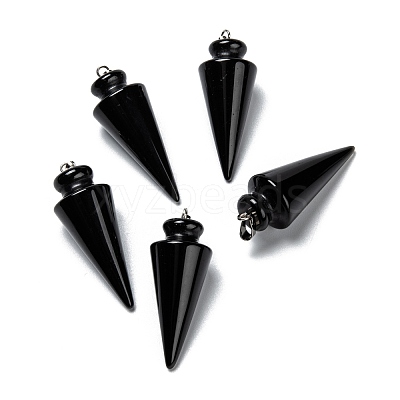 Natural Obsidian Pendants G-K311-47B-1