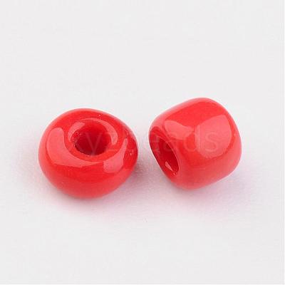 6/0 Opaque Colours Round Glass Seed Beads X-SEED-A010-4mm-45-1