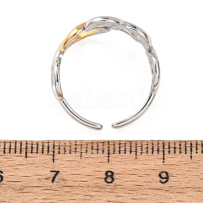 304 Stainless Steel Open Cuff Rings for Women RJEW-K321-01D-1