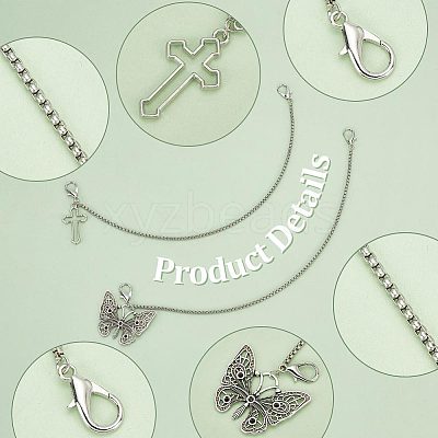 4Pcs 2 Styles Alloy Shoe Decoration Chain AJEW-FG0003-81B-1