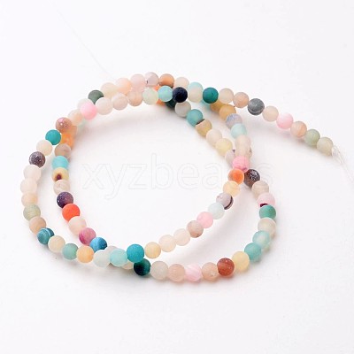 Natural Weathered Agate Beads Strands X-G-G589-4mm-17-1