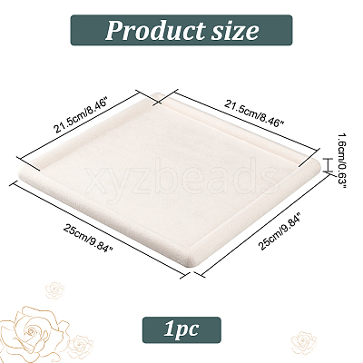 Square Wood Covered with Velvet Jewelry Display Trays ODIS-WH0329-41B-1