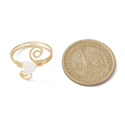 Natural Shell Cuff Ring RJEW-JR00645-02-1