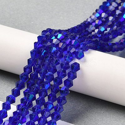 Transparent Electroplate Glass Beads Strands EGLA-A039-T4mm-L06-1