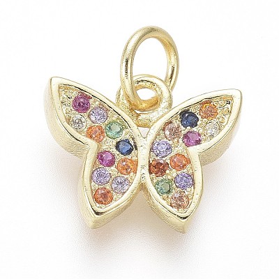 Brass Micro Pave Cubic Zirconia Charms LS-ZIRC-I032-59G-1