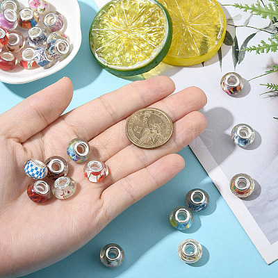 30Pcs Large Hole Resin European Beads OPDL-YW0001-07-1