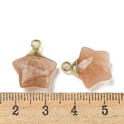Natural Sunstone Pendants G-P540-01G-09-1