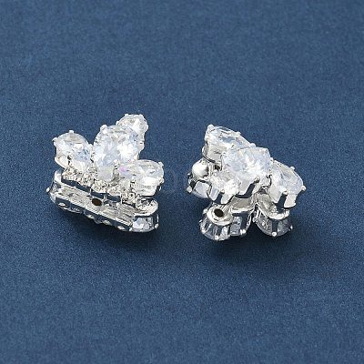 Brass Micro Pave Cubic Zirconia Beads KK-S336-15S-A-1